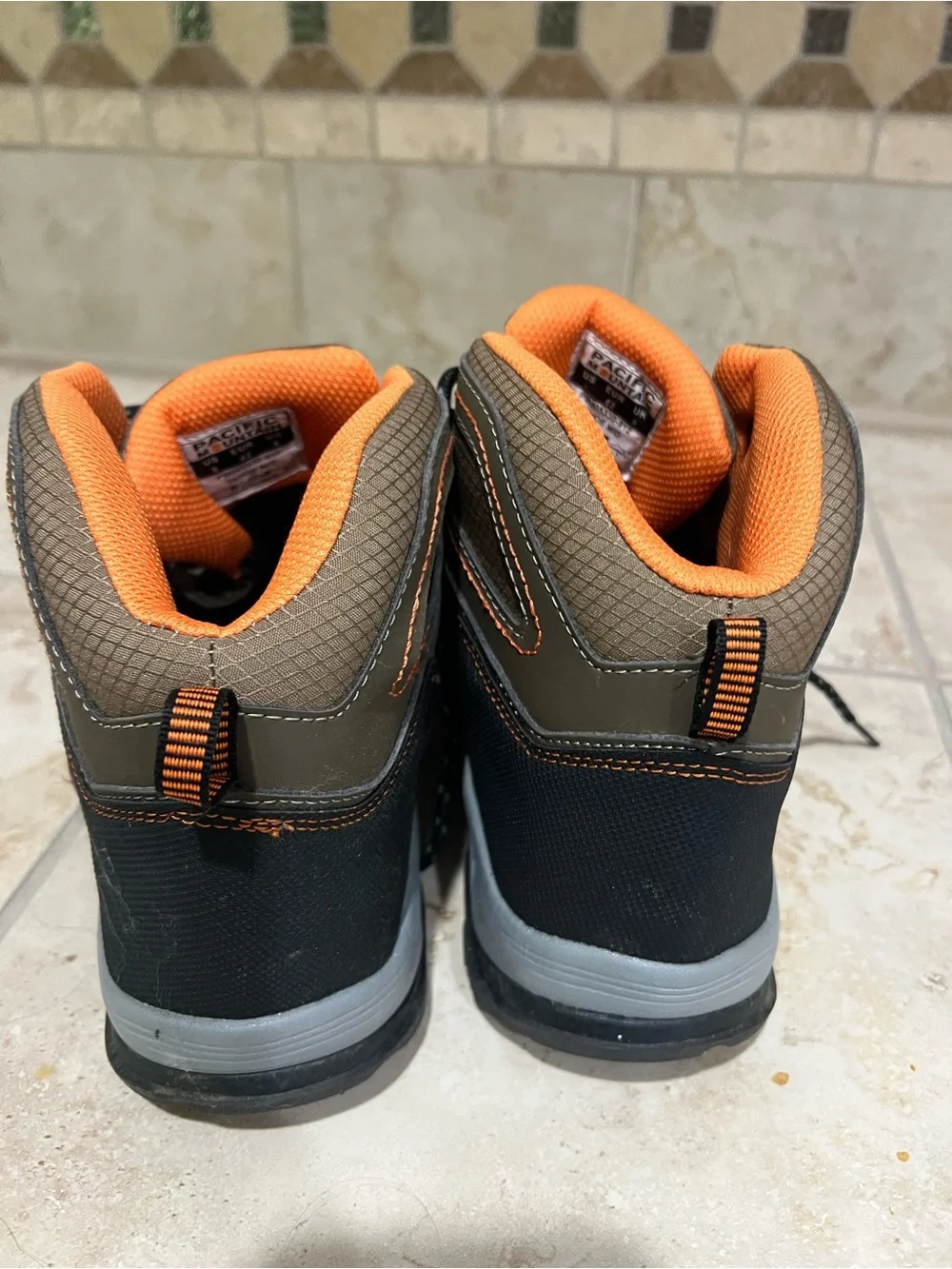 Men's Brown & Orange Hiking Boots